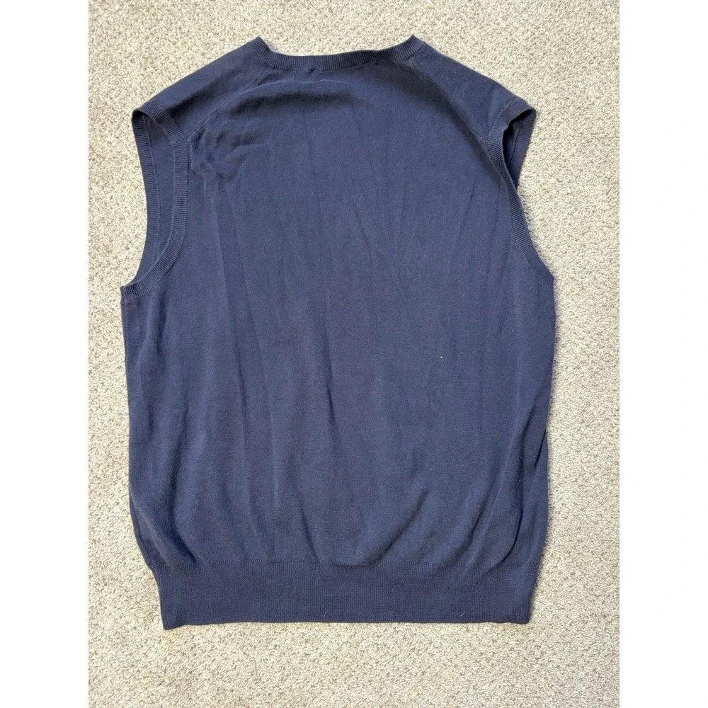 Polo Ralph Lauren Men's Large Pima Cotton‎ Sweater Vest Navy Blue Golf